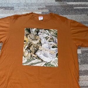 Supreme Orange Tee with Graphic Design